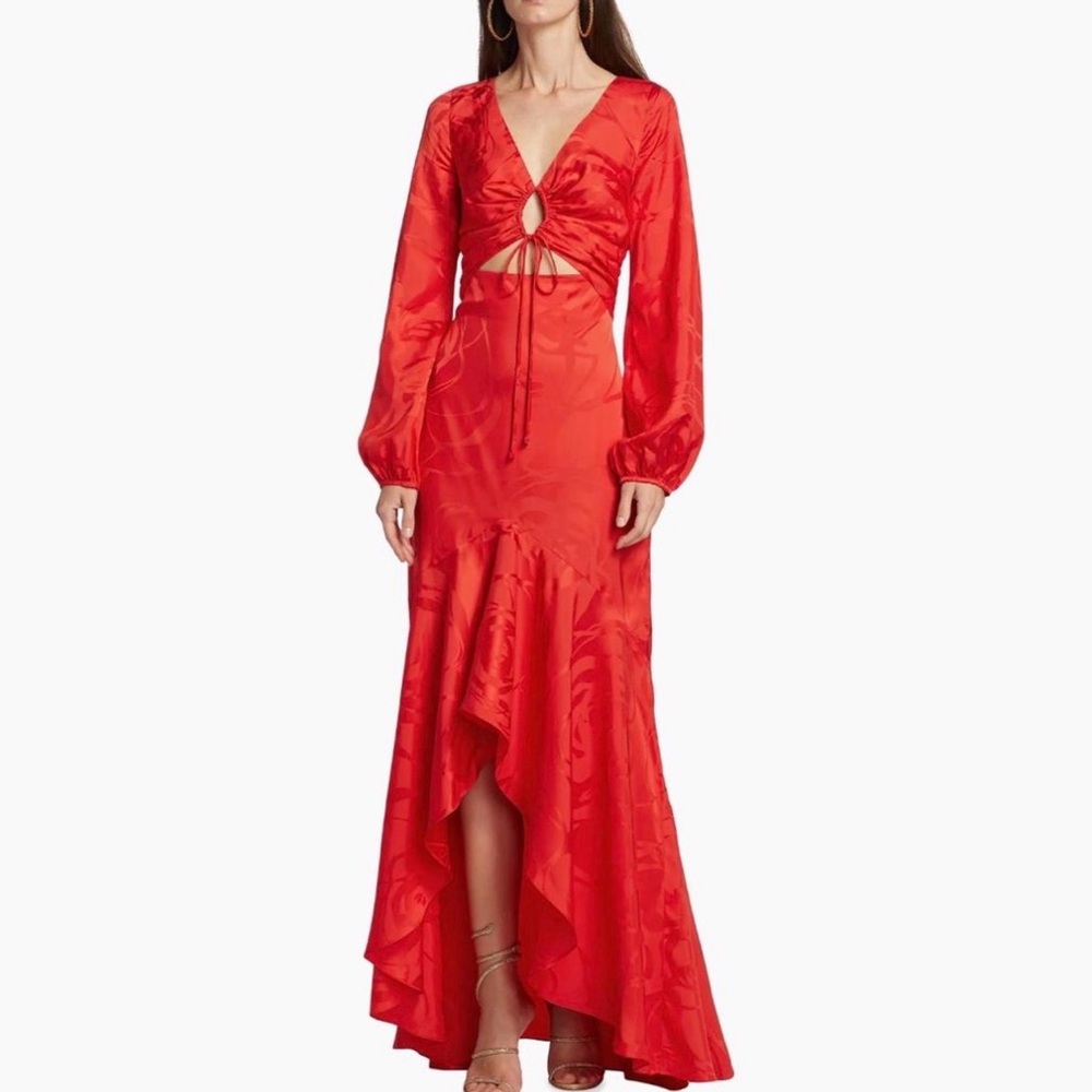 Silvia Tcherassi Charlize High-Low Jacquard Dress, Size Small